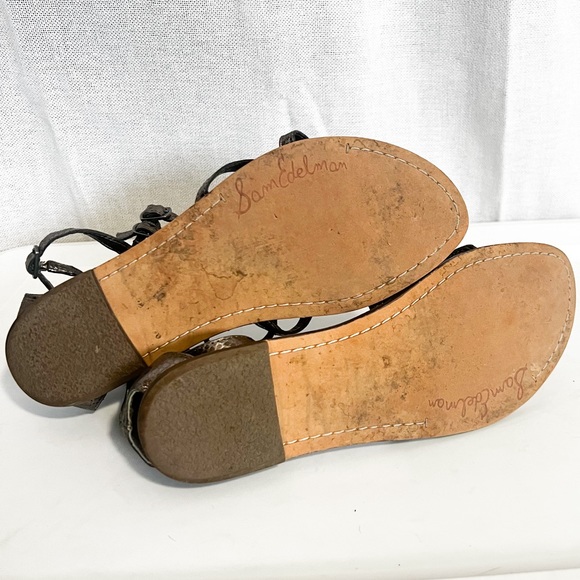 Sam Edelman Grey Metallis Gradiator Ginger Beaded Sandals - Picture 6 of 6